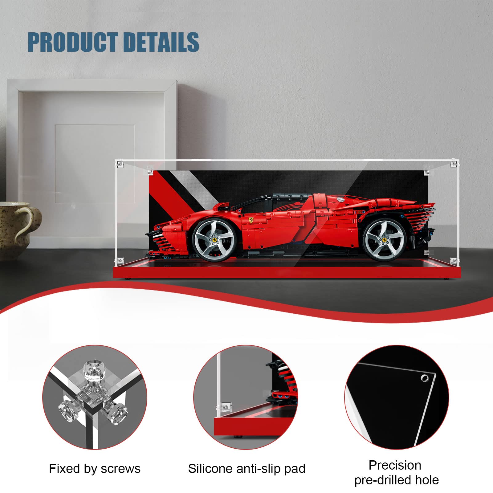 Amazon.com: 樂高Cars 42143 展示盒(Ferrari Daytona SP3) 透明壓克力